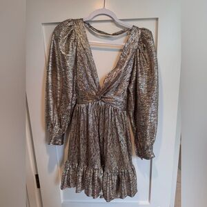 Metallic Long Sleeve Dress